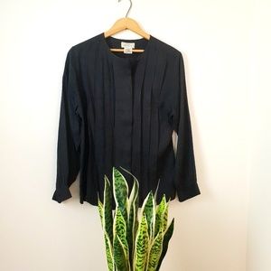 Vintage 90's Pleated Long Sleeve Button Up Blouse